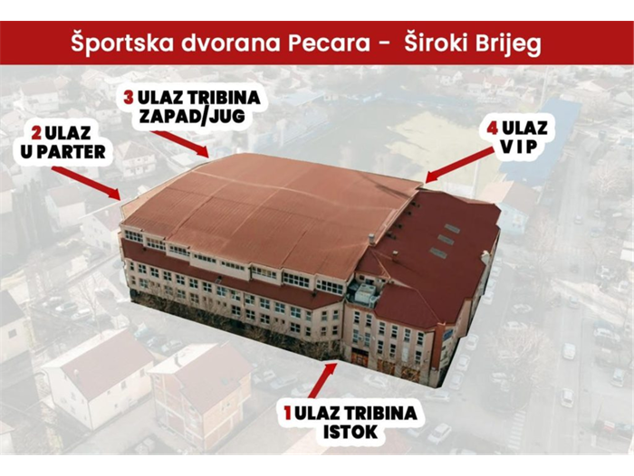 Ovo je detaljna mapa ulaza u dvoranu za Thompsonov koncert