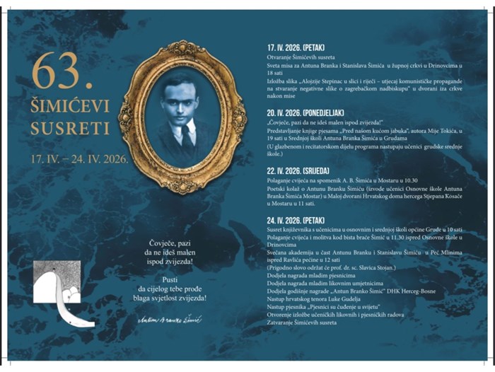 NAJAVA: 63. Šimićevi susreti, donosimo program