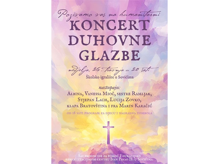 Najveća imena duhovne glazbe stižu na humanitarni koncert u Soviće