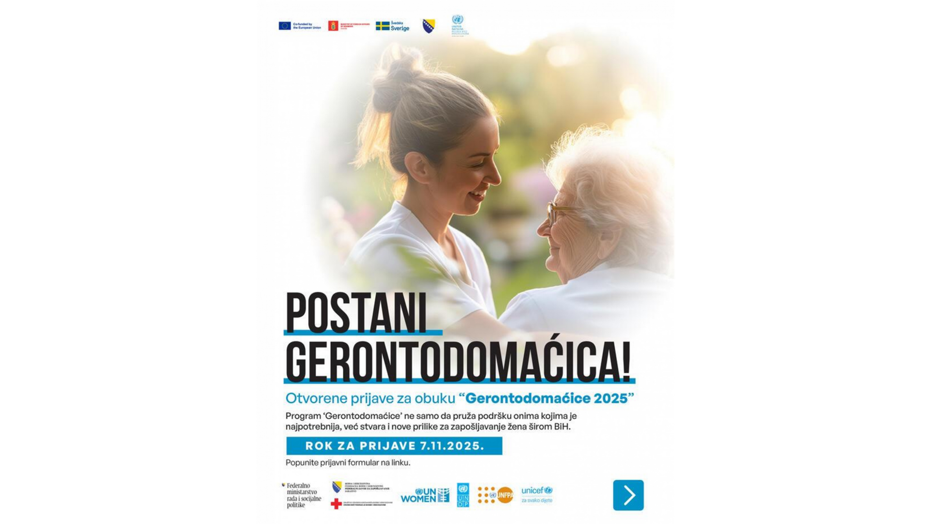 Prilika za posao - Otvorene prijave za obuku gerontodomaćica