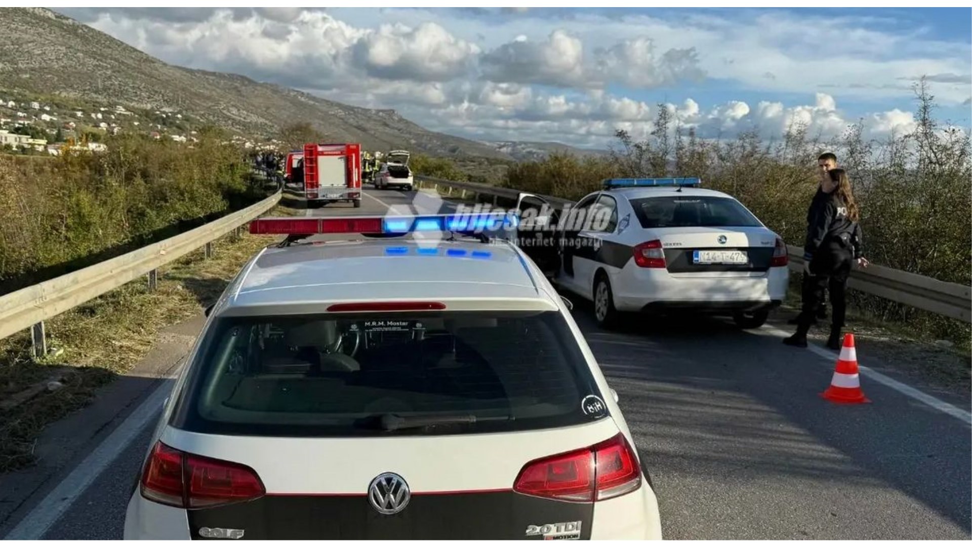 Dvije osobe poginule, više ozlijeđenih u teškoj prometnoj nesreći kod Mostara